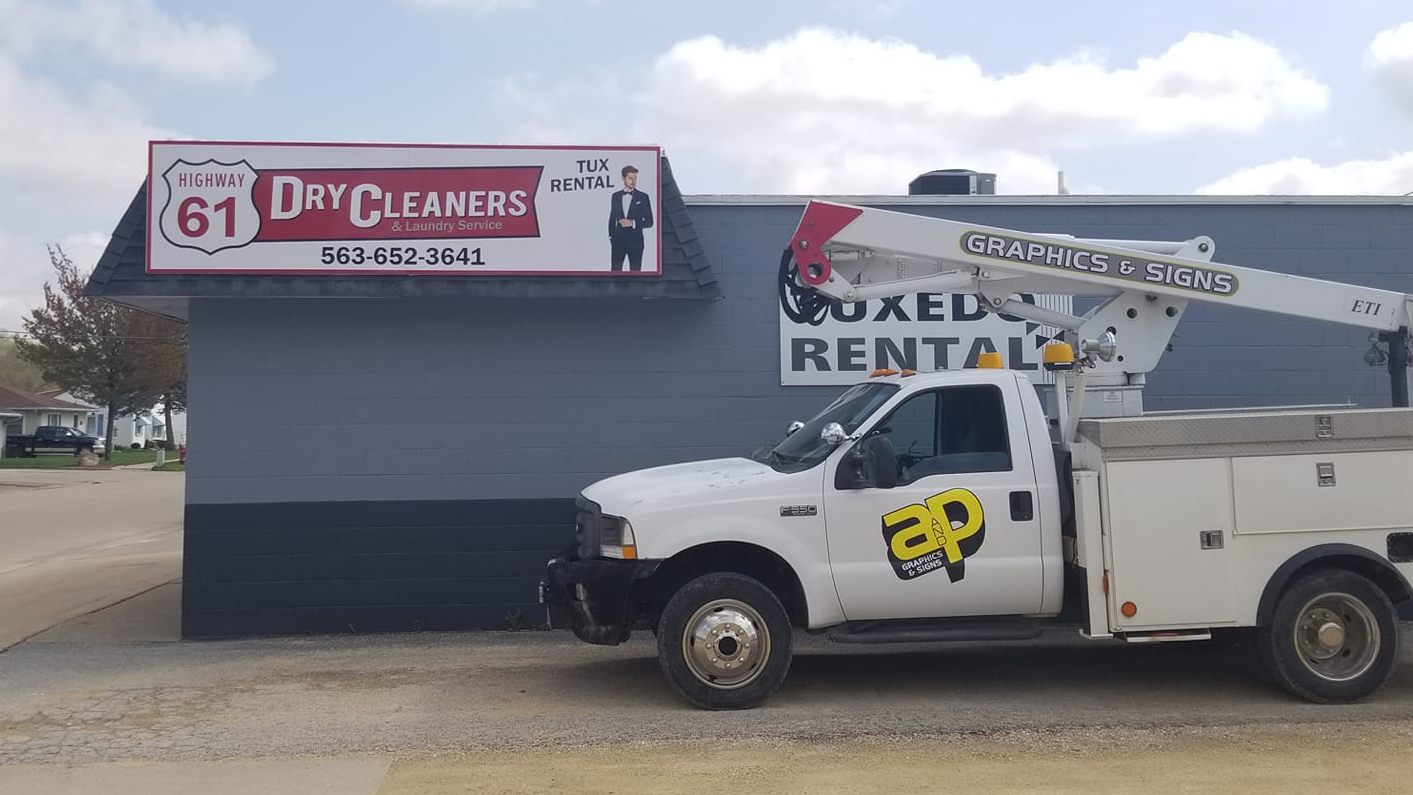 A&P truck by Highway 61 dry cleaners