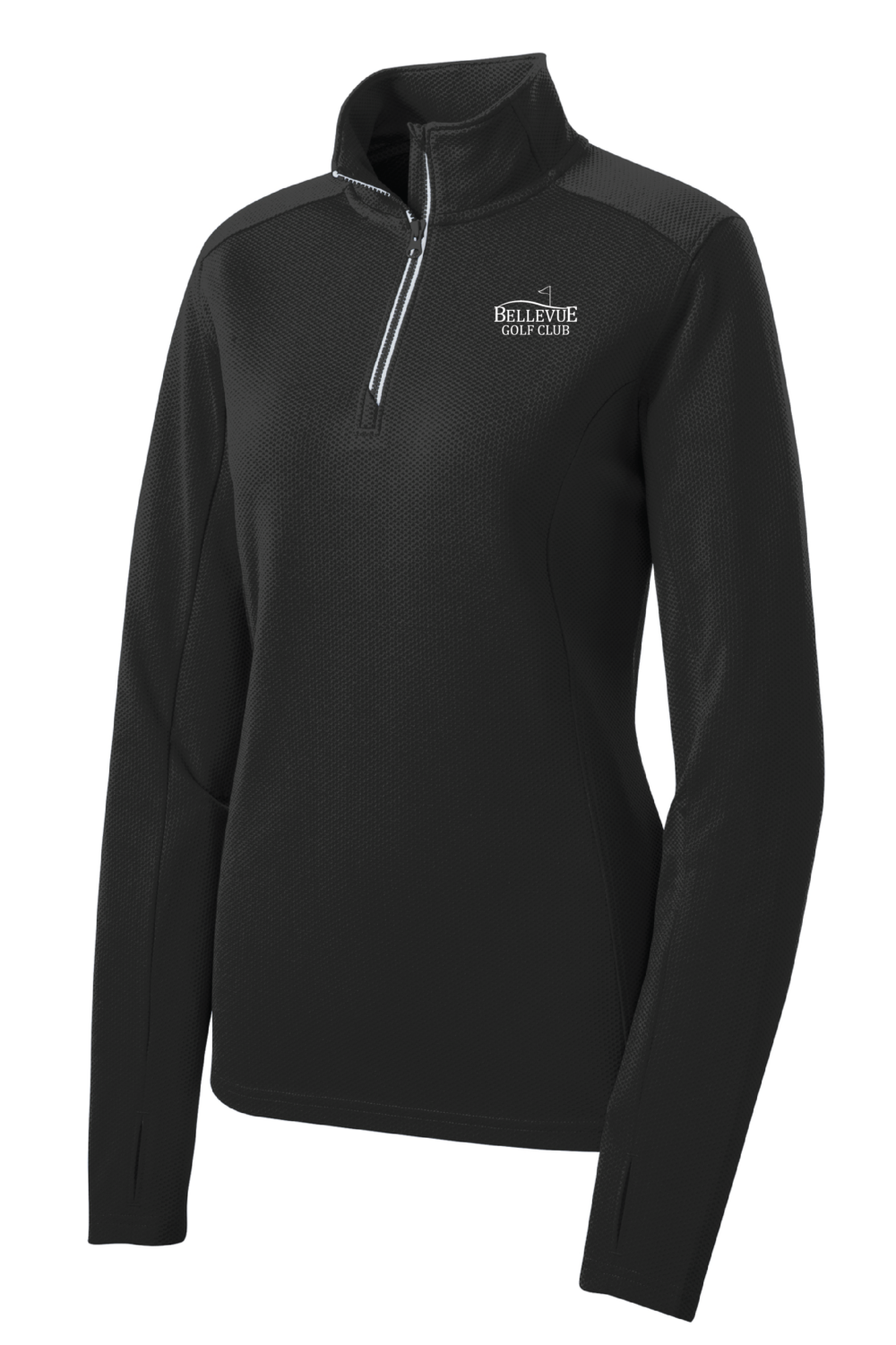 Bellevue Golf Club Women’s Sport-Tek Sport-Wick Textured 1/4 Zip Pullover (5 Color Options)