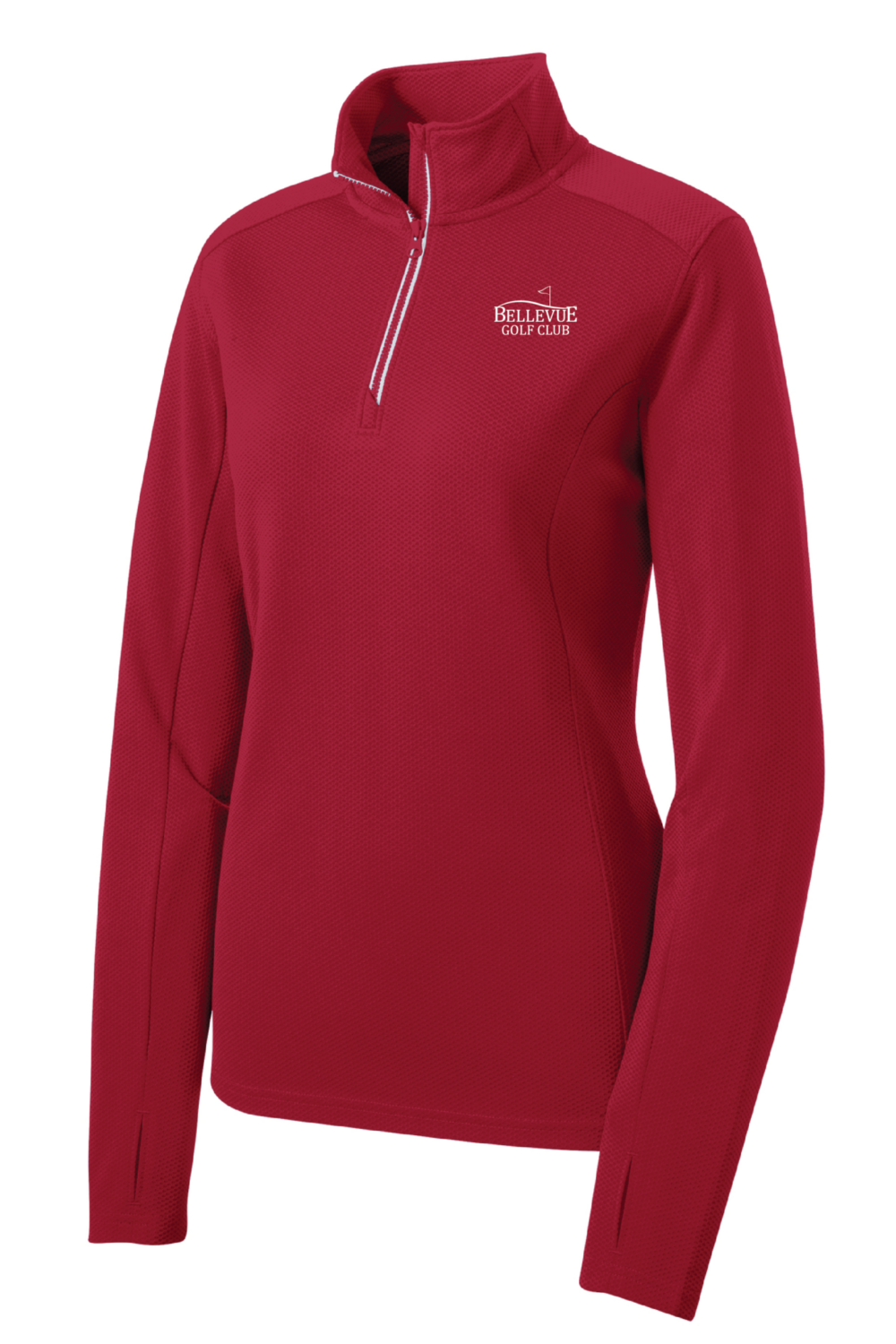 Bellevue Golf Club Women’s Sport-Tek Sport-Wick Textured 1/4 Zip Pullover (5 Color Options) - Image 2