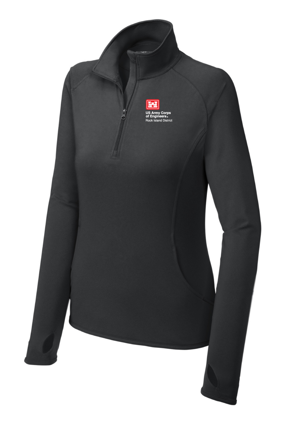 US Army Corp of Engineers Sport-Tek Ladies Sport-Wick Stretch 1/4 Zip Pullover (5 Color Options) - Image 2