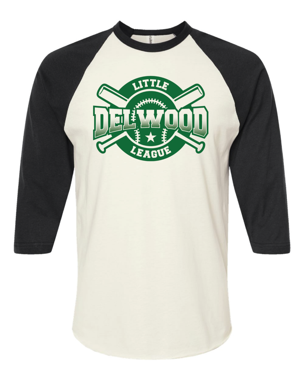 Delwood Little League Men's Tultex Fine Jersey Raglan T-Shirt (4 Color Options) - Image 3