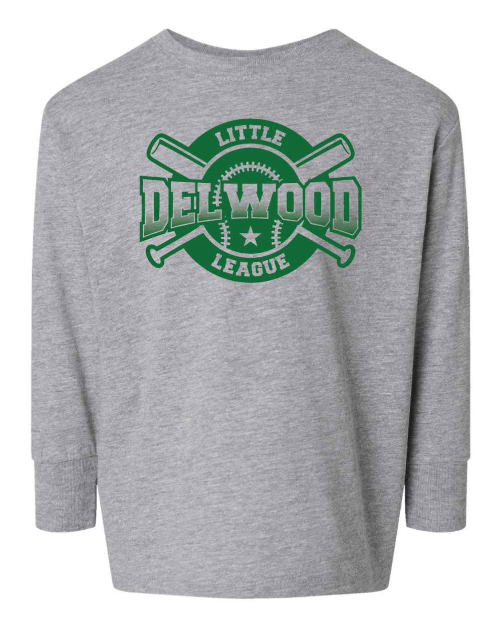 Delwood Little League Toddler Rabbit Skins Fine Jersey Long Sleeve T-Shirt (3 Color Options) - Image 3