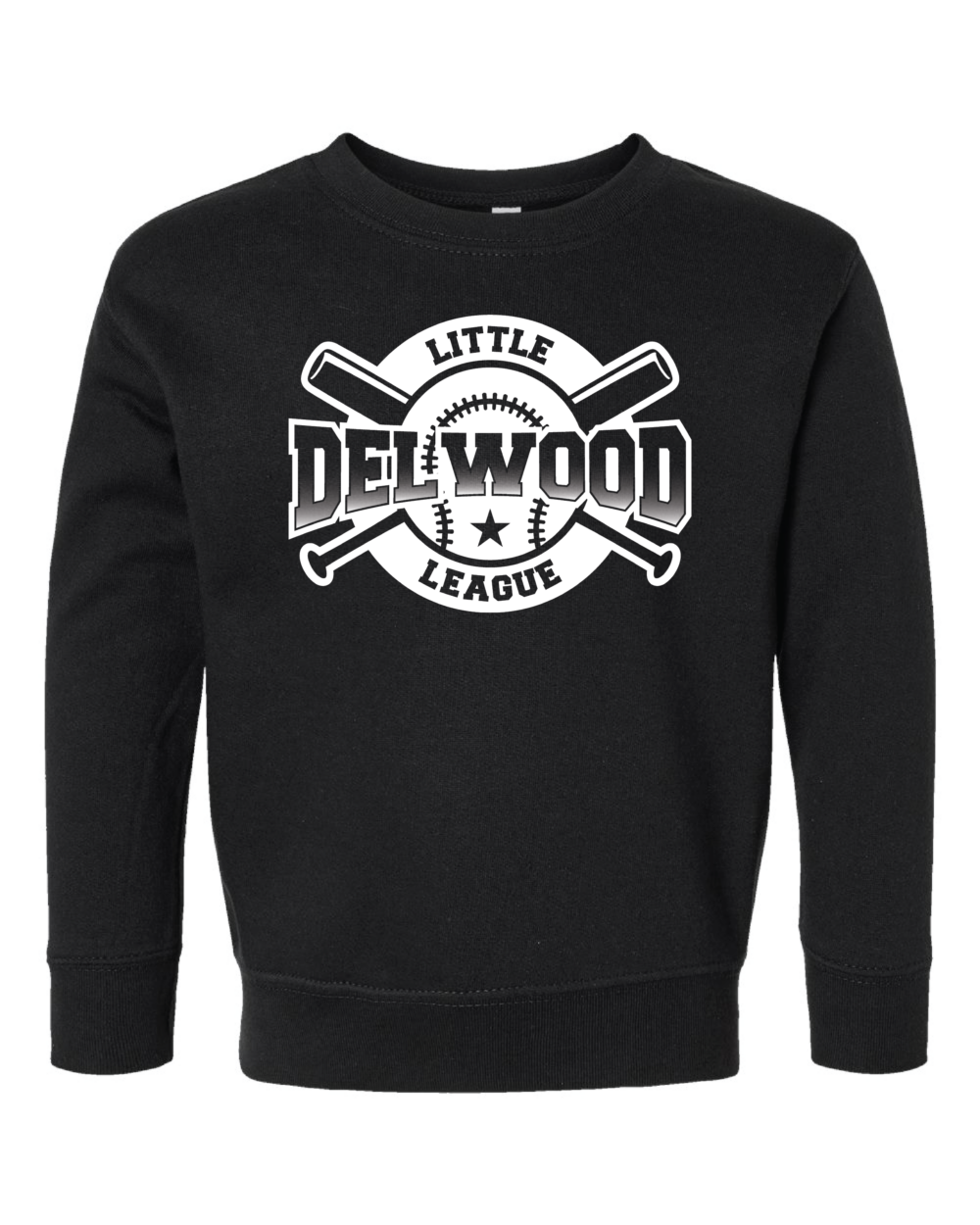 Delwood Little League Toddler Rabbit Skins Fleece Crewneck Sweatshirt (2 Color Options) - Image 2