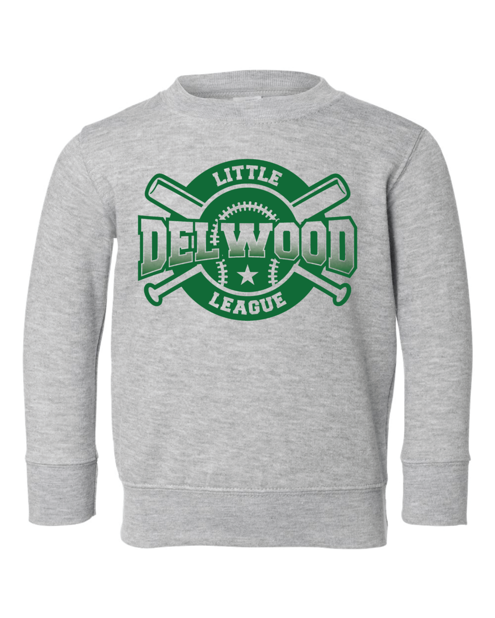 Delwood Little League Toddler Rabbit Skins Fleece Crewneck Sweatshirt (2 Color Options)