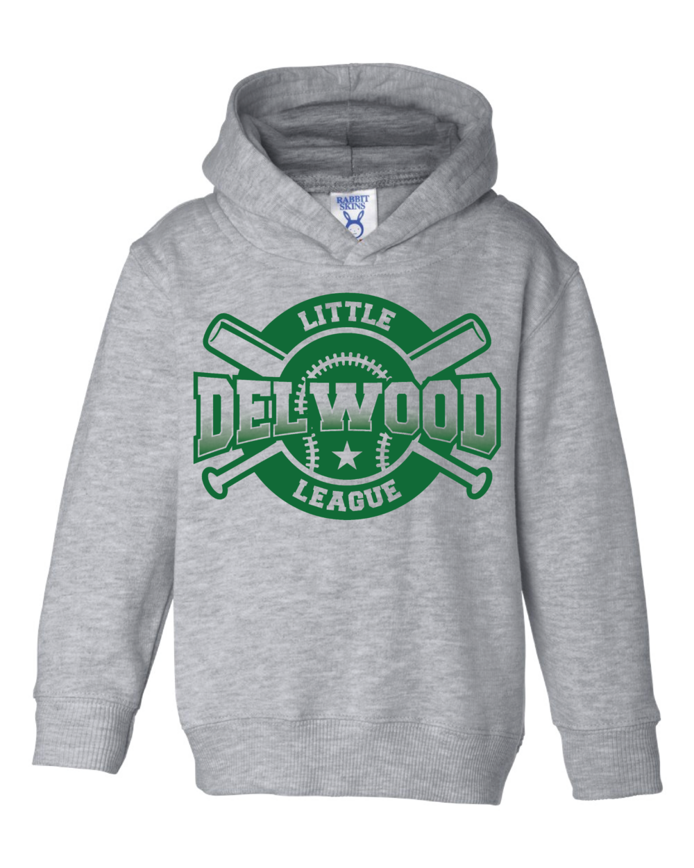 Delwood Little League Toddler Rabbit Skins Pullover Fleece Hoodie (3 Color Options) - Image 3