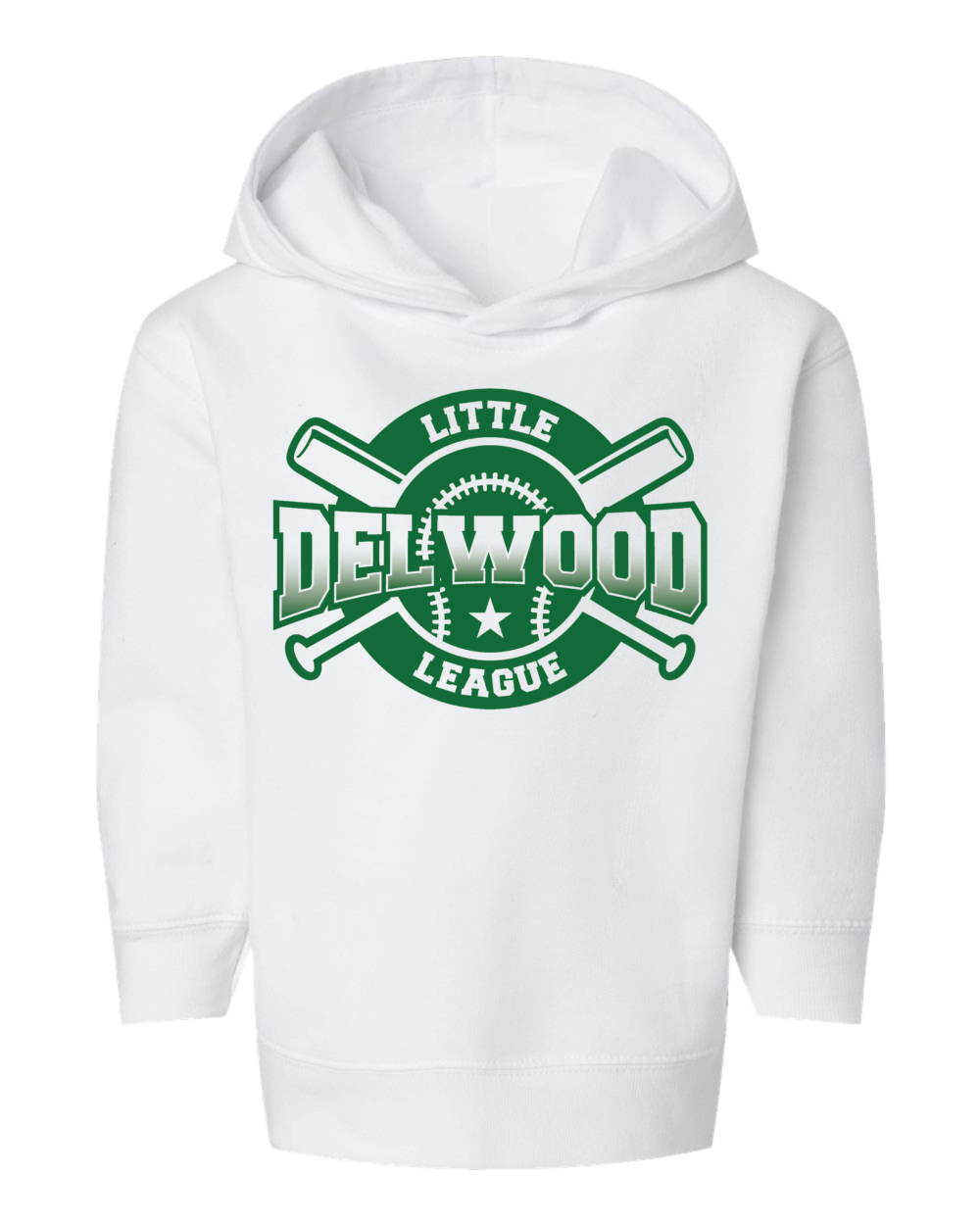 Delwood Little League Toddler Rabbit Skins Pullover Fleece Hoodie (3 Color Options) - Image 2