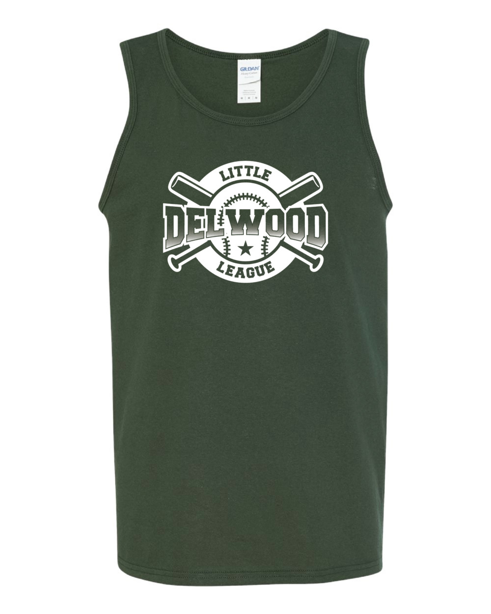 Delwood Little League Men's Gildan Heavy Cotton Tank Top (4 Color Options)
