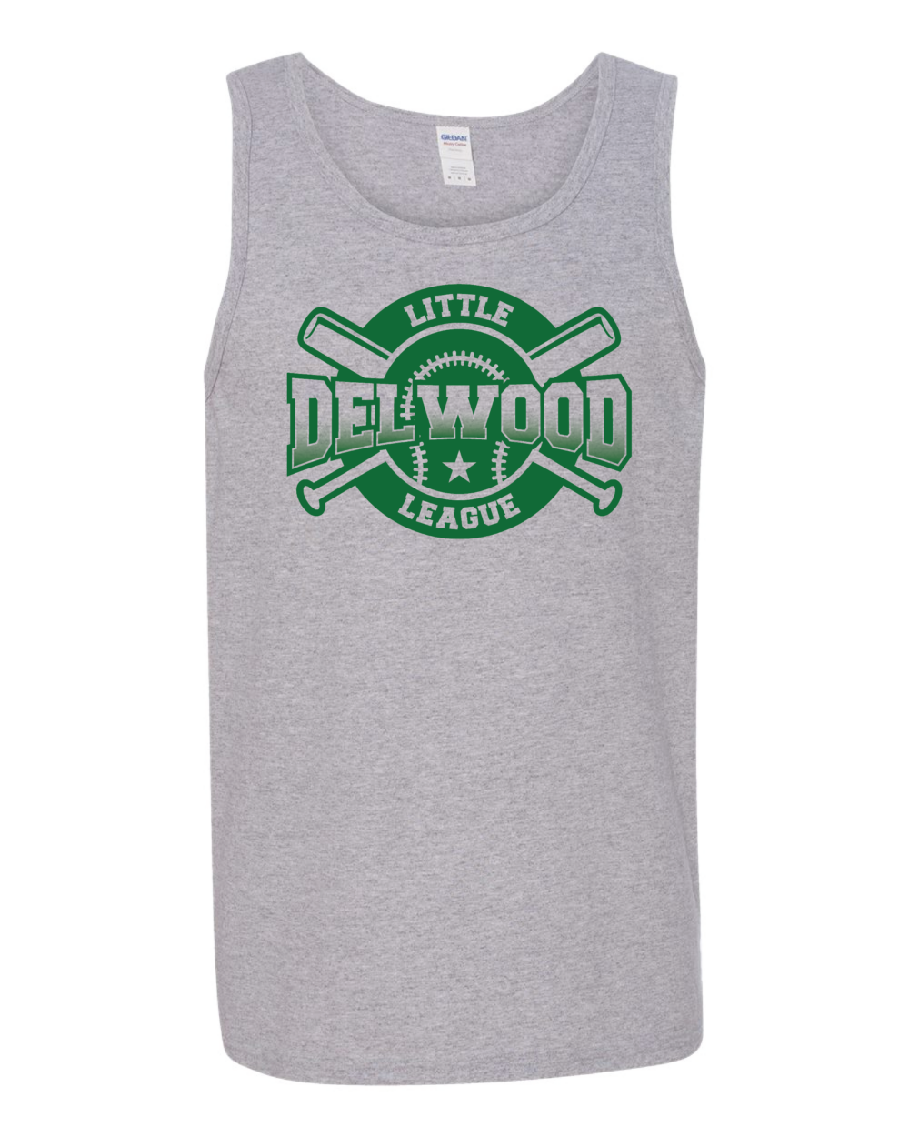 Delwood Little League Men's Gildan Heavy Cotton Tank Top (4 Color Options) - Image 4