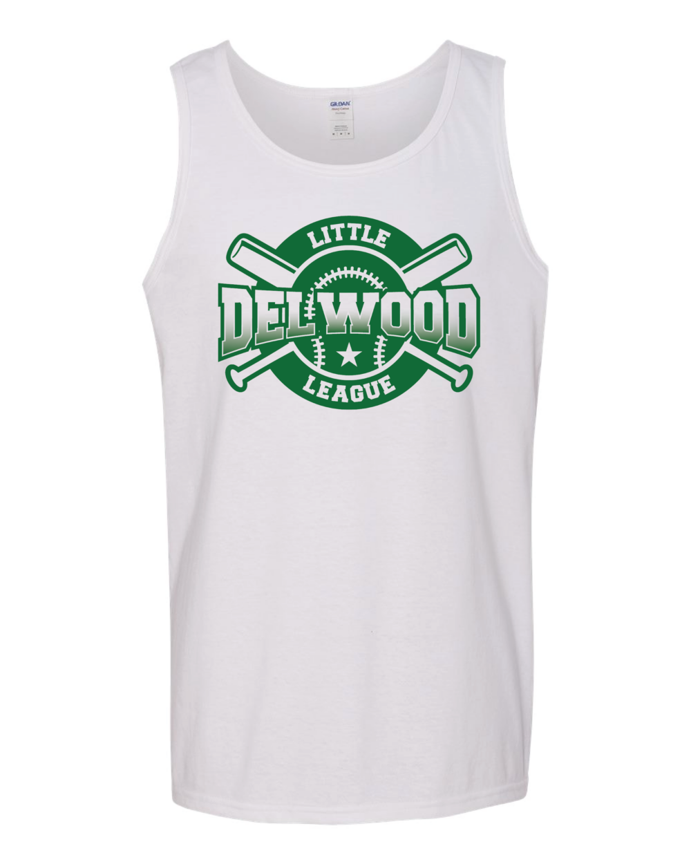 Delwood Little League Men's Gildan Heavy Cotton Tank Top (4 Color Options) - Image 3
