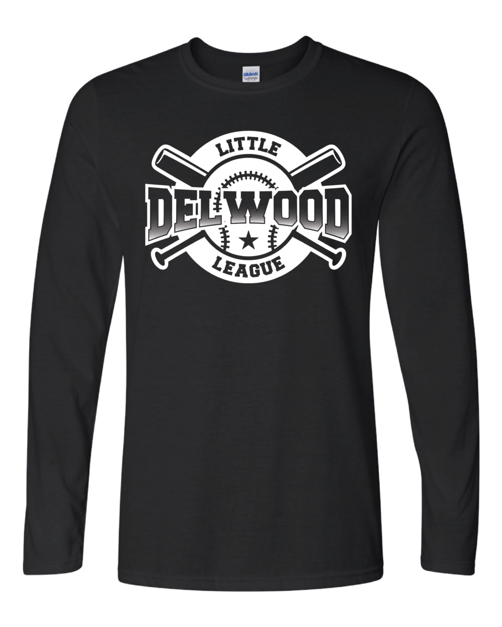 Delwood Little League Adult Gildan Softstyle Long Sleeve T-Shirt (4 Color Options) - Image 2