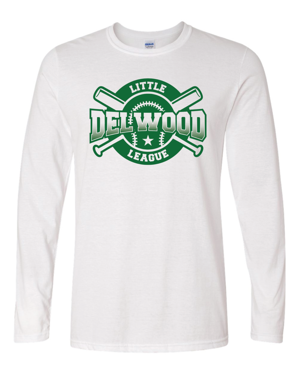 Delwood Little League Adult Gildan Softstyle Long Sleeve T-Shirt (4 Color Options) - Image 3