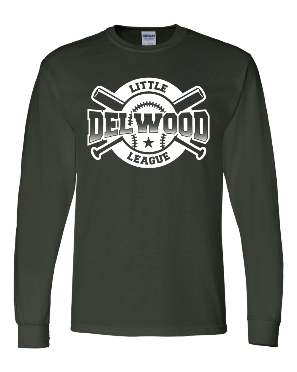 Delwood Little League Adult Gildan Softstyle Long Sleeve T-Shirt (4 Color Options)