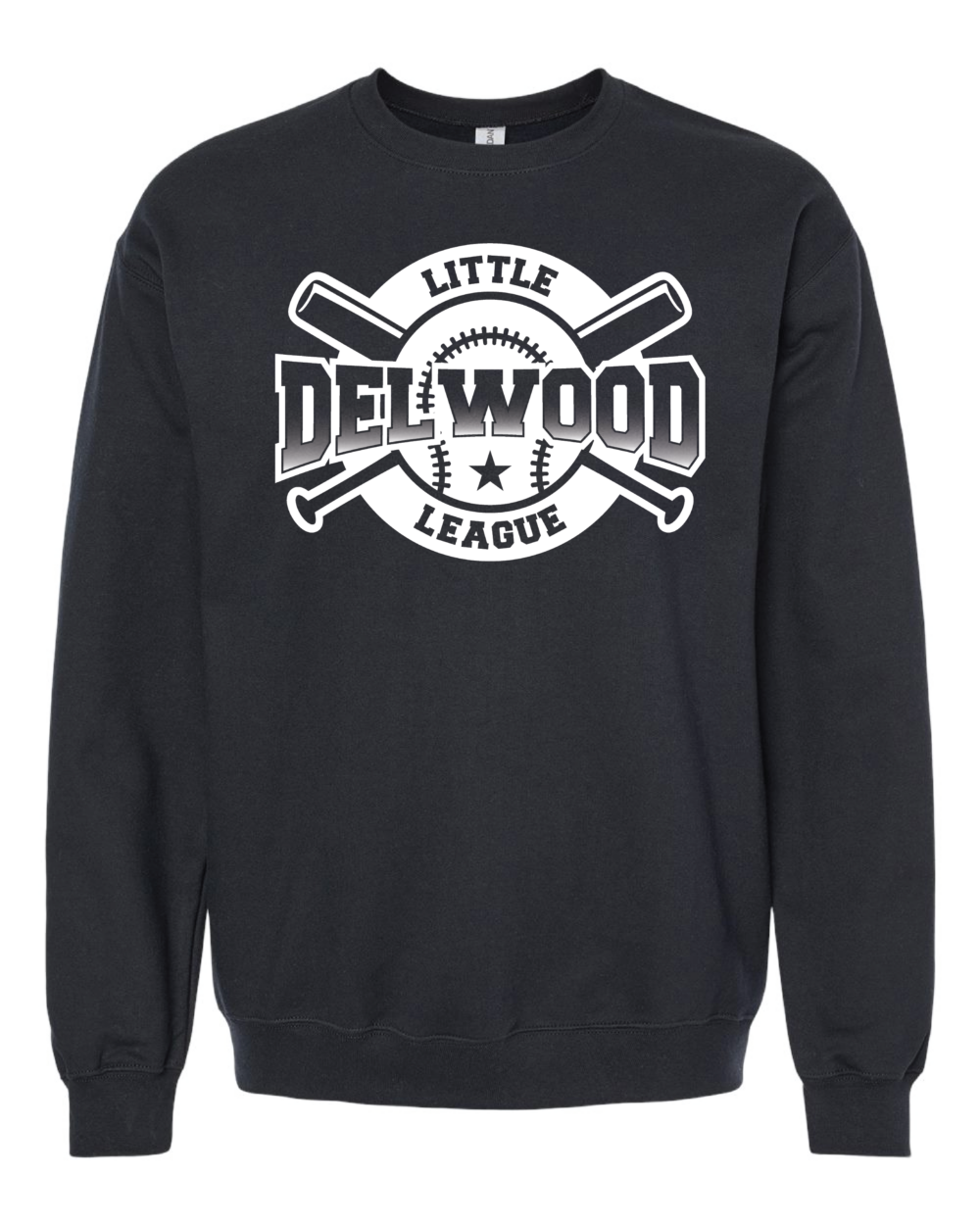 Delwood Little League Adult Gildan Softstyle Midweight Crewneck Sweatshirt (4 Color Options) - Image 2
