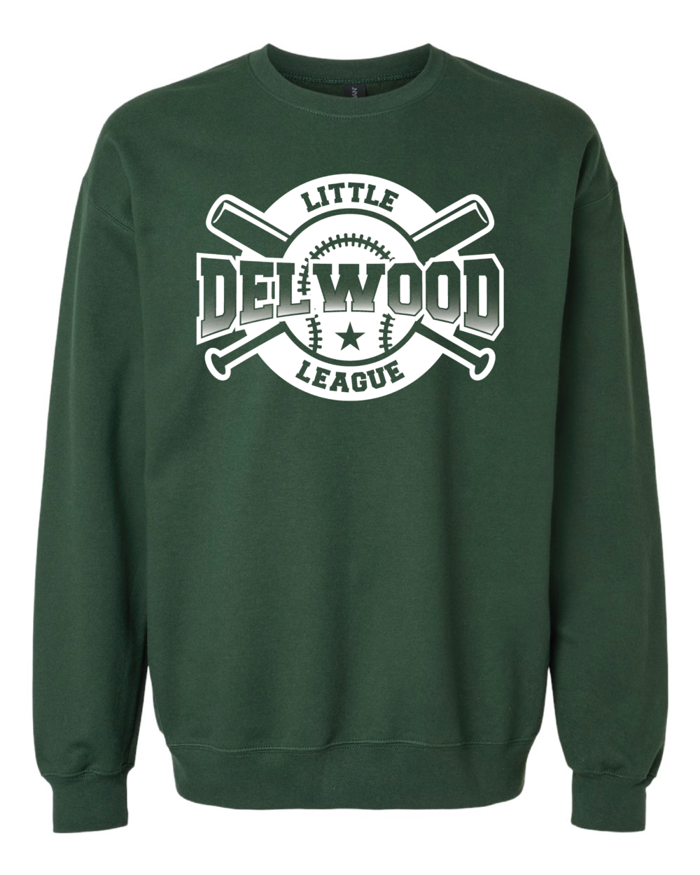 Delwood Little League Adult Gildan Softstyle Midweight Crewneck Sweatshirt (4 Color Options)