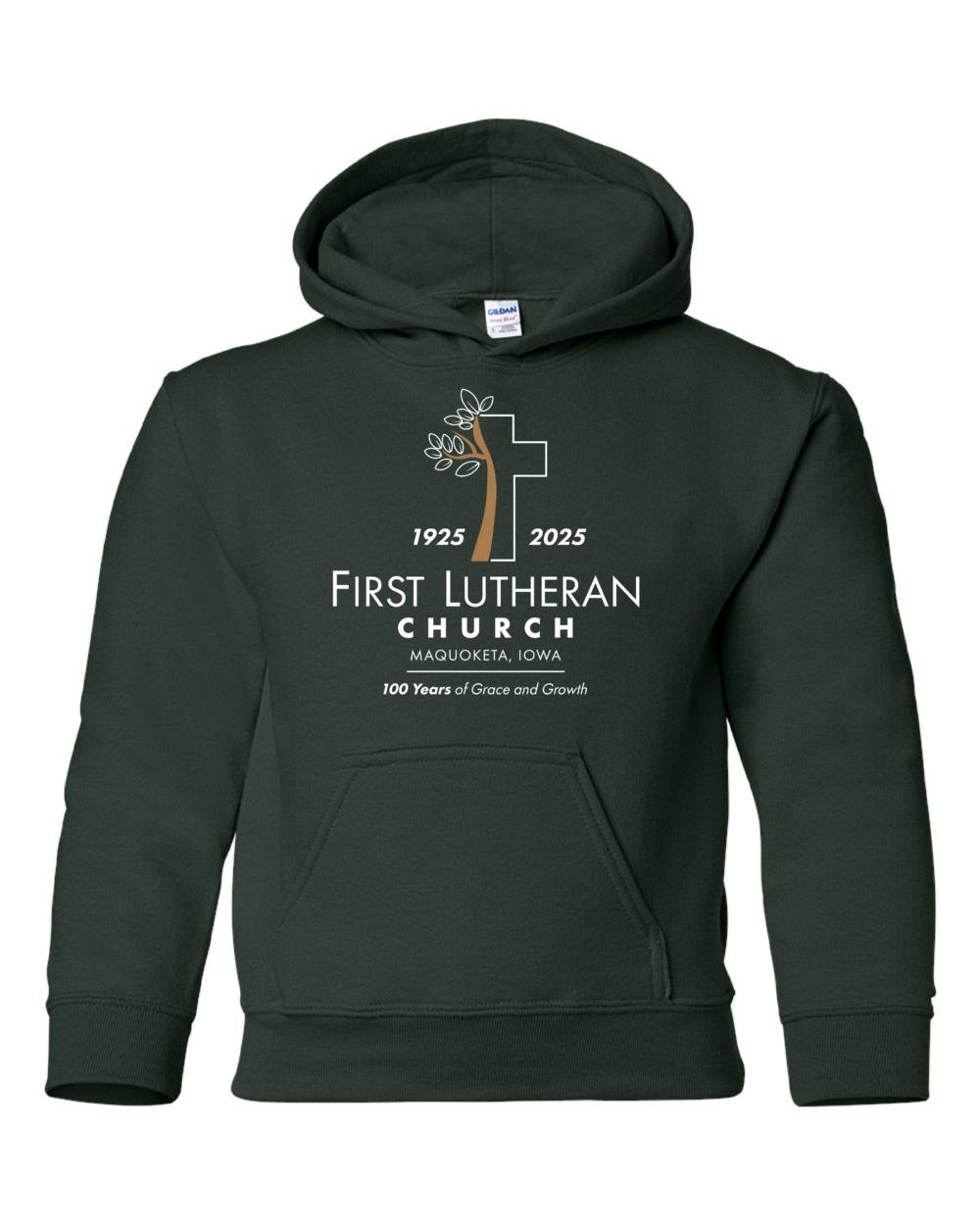 First Lutheran Church 100 Years Youth Gildan Heavy Blend Hoodie