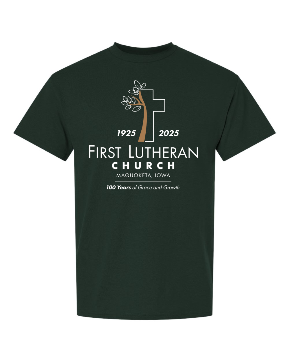 First Lutheran Church 100 Years Adult Gildan DryBlend T-Shirt