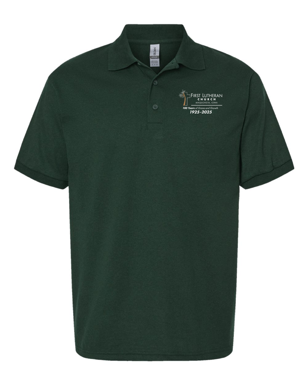 First Lutheran Church 100 Years Adult Gildan DryBlend Jersey Polo