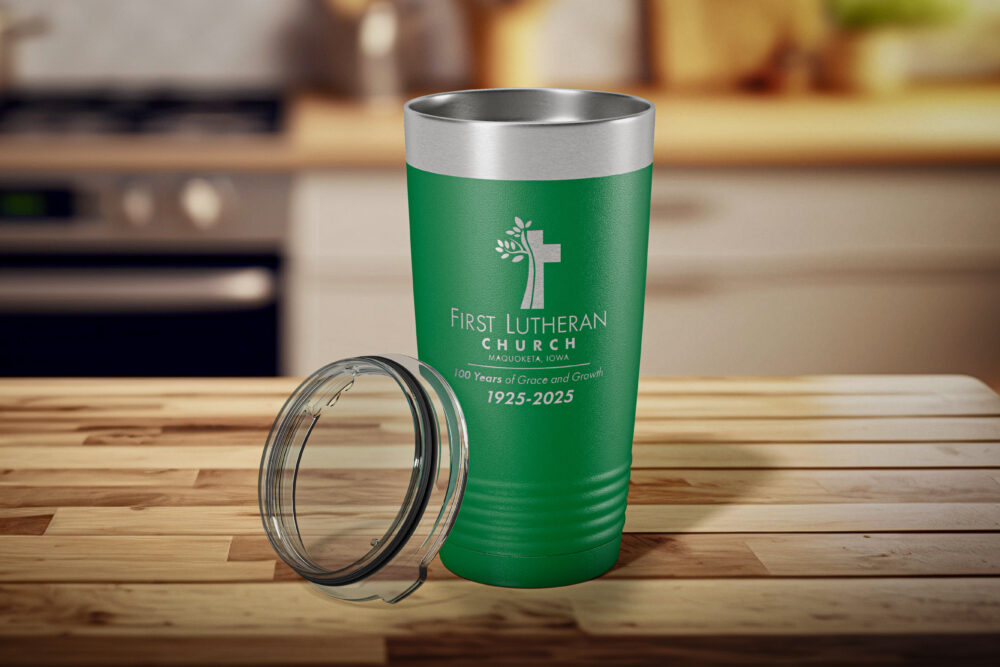 First Lutheran Church 100 Years Maple Street Metals 20 oz Tumbler