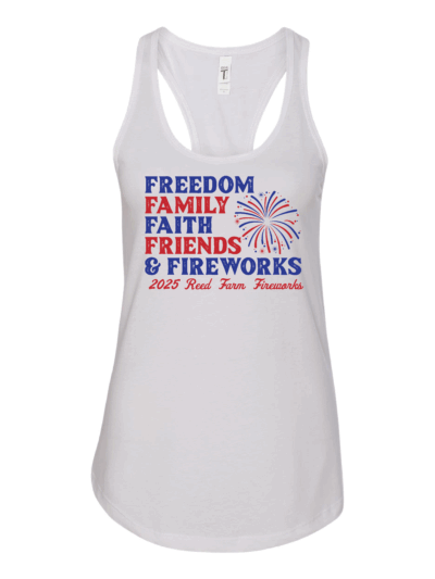 2025 Reed Farm Fireworks Women's Next Level Ideal Racerback Tank (2 Color Options)