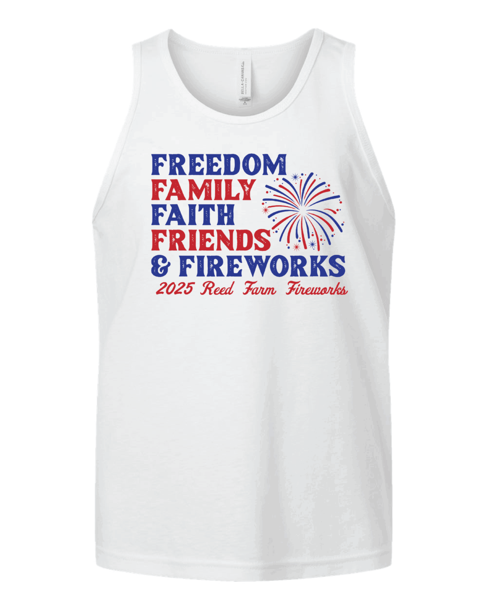 2025 Reed Farm Fireworks Youth Bella + Canvas Heather CVC Tank (2 Color Options)