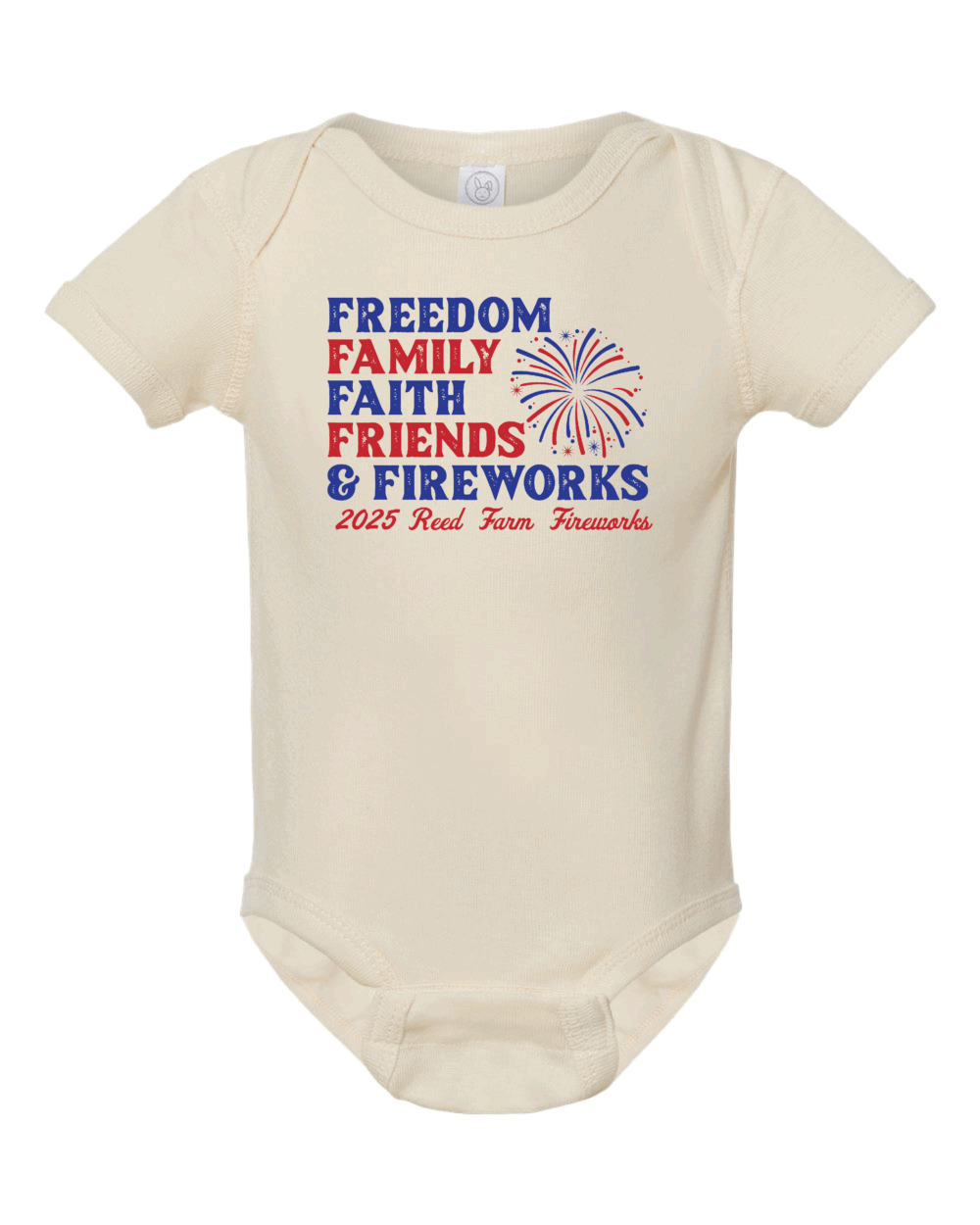 2025 Reed Farm Fireworks Infant Rabbit Skins Onesie (3 Color Options) - Image 3