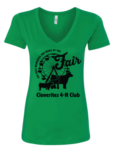 Cloverites 4-H Club Fair Next Level Women's Ideal V-Neck T-Shirt (2 Color Options)
