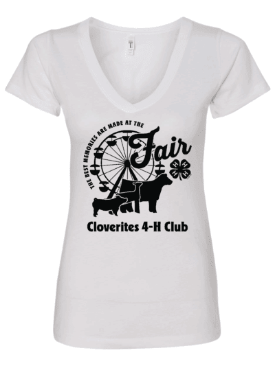 Cloverites 4-H Club Fair Next Level Women's Ideal V-Neck T-Shirt (2 Color Options)