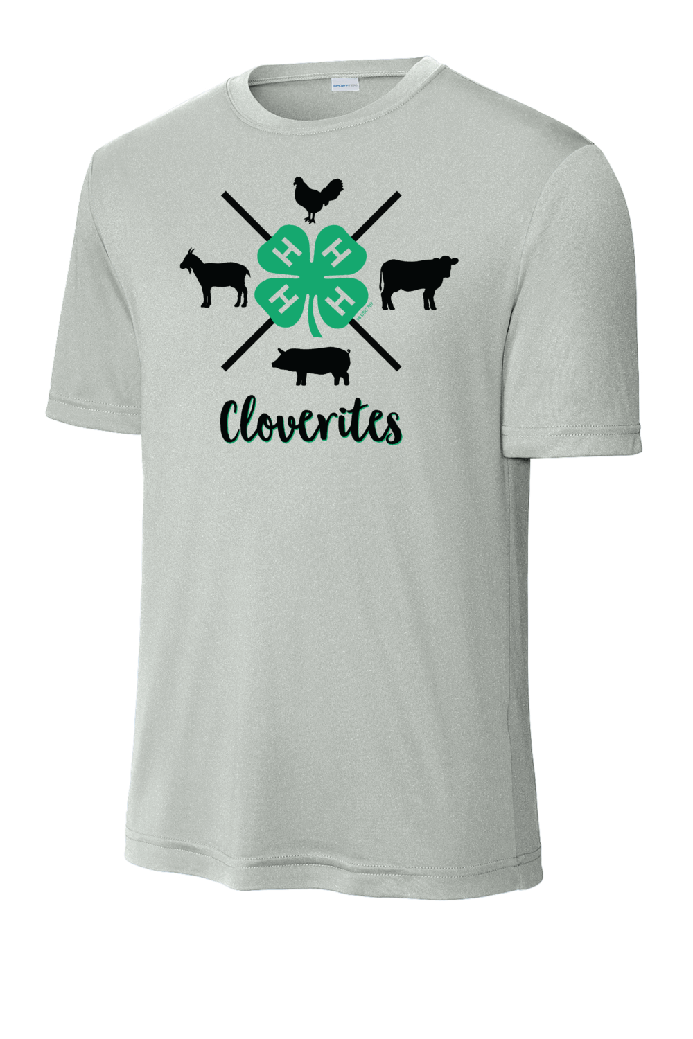 Cloverites 4-H Club Youth Silver Sport-Tek PosiCharge Competitor T-Shirt