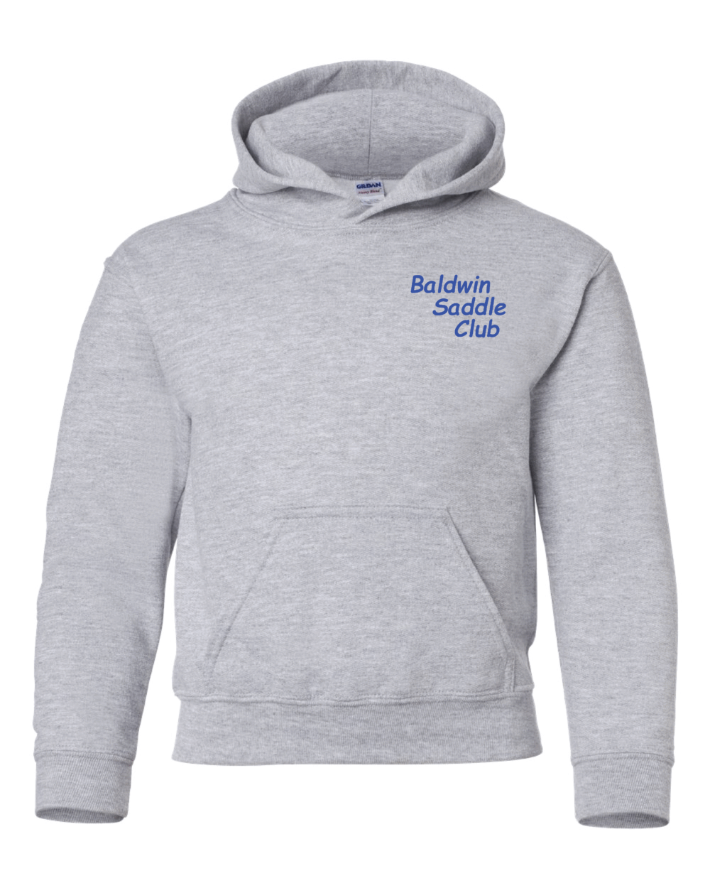 Baldwin Saddle Club Youth Sport Grey Gildan Heavy Blend Hoodie