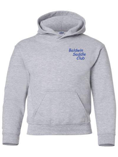 Baldwin Saddle Club Youth Sport Grey Gildan Heavy Blend Hoodie