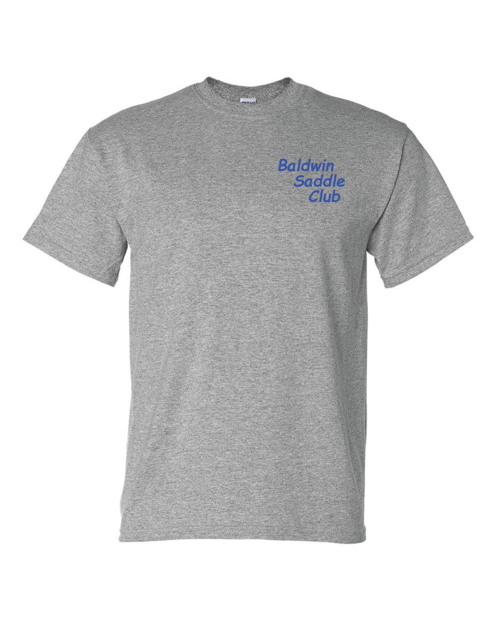 Baldwin Saddle Club Adult Sport Grey Gildan DryBlend T-Shirt