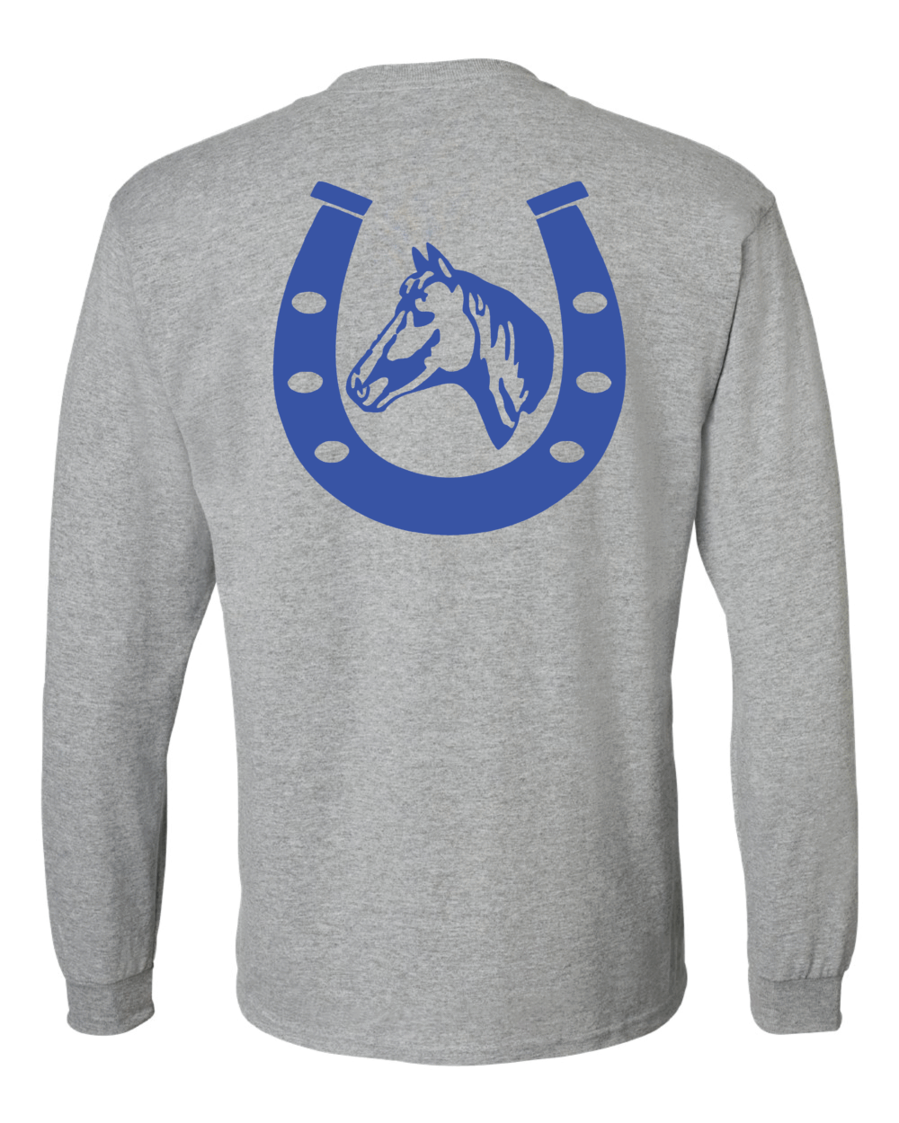 Baldwin Saddle Club Adult Sport Grey Gildan DryBlend Long Sleeve T-Shirt - Image 2