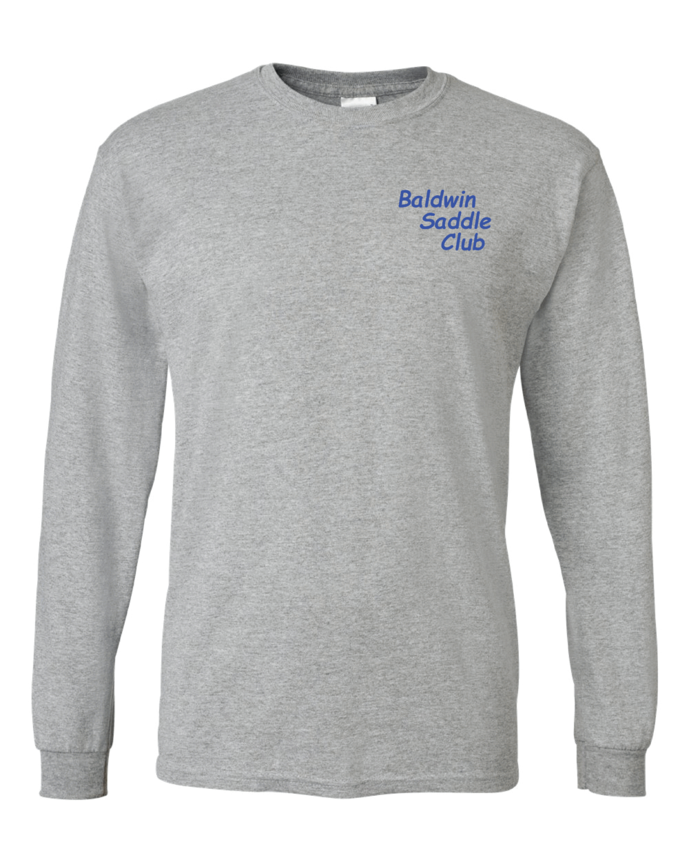 Baldwin Saddle Club Adult Sport Grey Gildan DryBlend Long Sleeve T-Shirt
