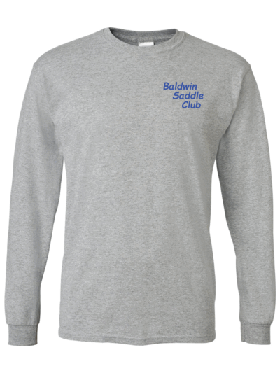 Baldwin Saddle Club Adult Sport Grey Gildan DryBlend Long Sleeve T-Shirt