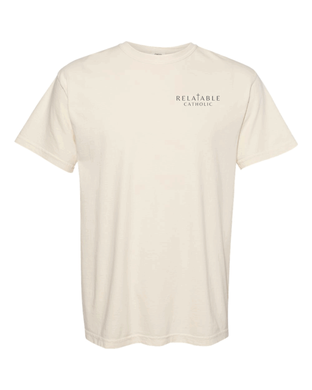 Relatable Catholic Fundraiser Cross Design Adult Comfort Colors Garment-Dyed Heavyweight T-Shirt (3 Color Options) - Image 2