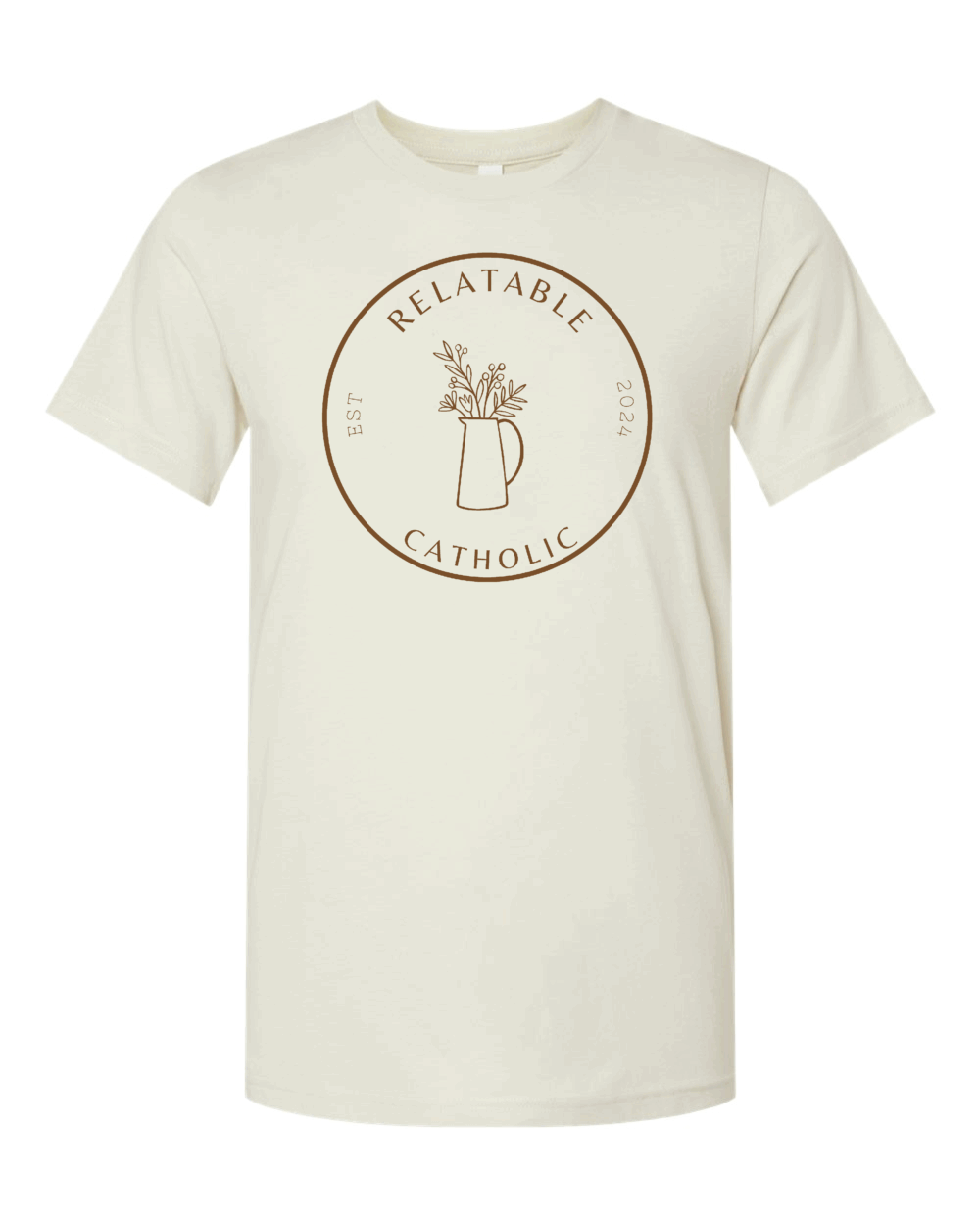 Relatable Catholic Fundraiser Floral Design Adult Bella + Canvas CVC Jersey T-Shirt (2 Color Options) - Image 2