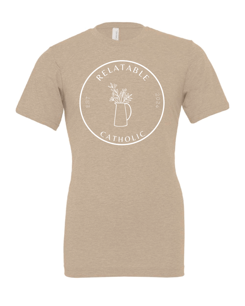 Relatable Catholic Fundraiser Floral Design Adult Bella + Canvas CVC Jersey T-Shirt (2 Color Options)