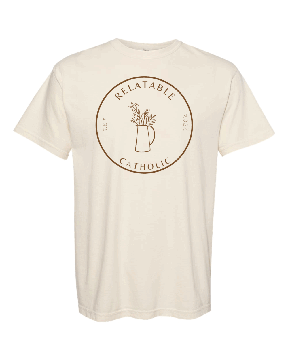 Relatable Catholic Fundraiser Floral Design Adult Comfort Colors Garment-Dyed Heavyweight T-Shirt (3 Color Options)