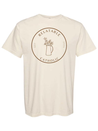 Relatable Catholic Fundraiser Floral Design Adult Comfort Colors Garment-Dyed Heavyweight T-Shirt (3 Color Options)