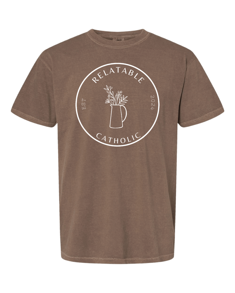 Relatable Catholic Fundraiser Floral Design Adult Comfort Colors Garment-Dyed Heavyweight T-Shirt (3 Color Options) - Image 2