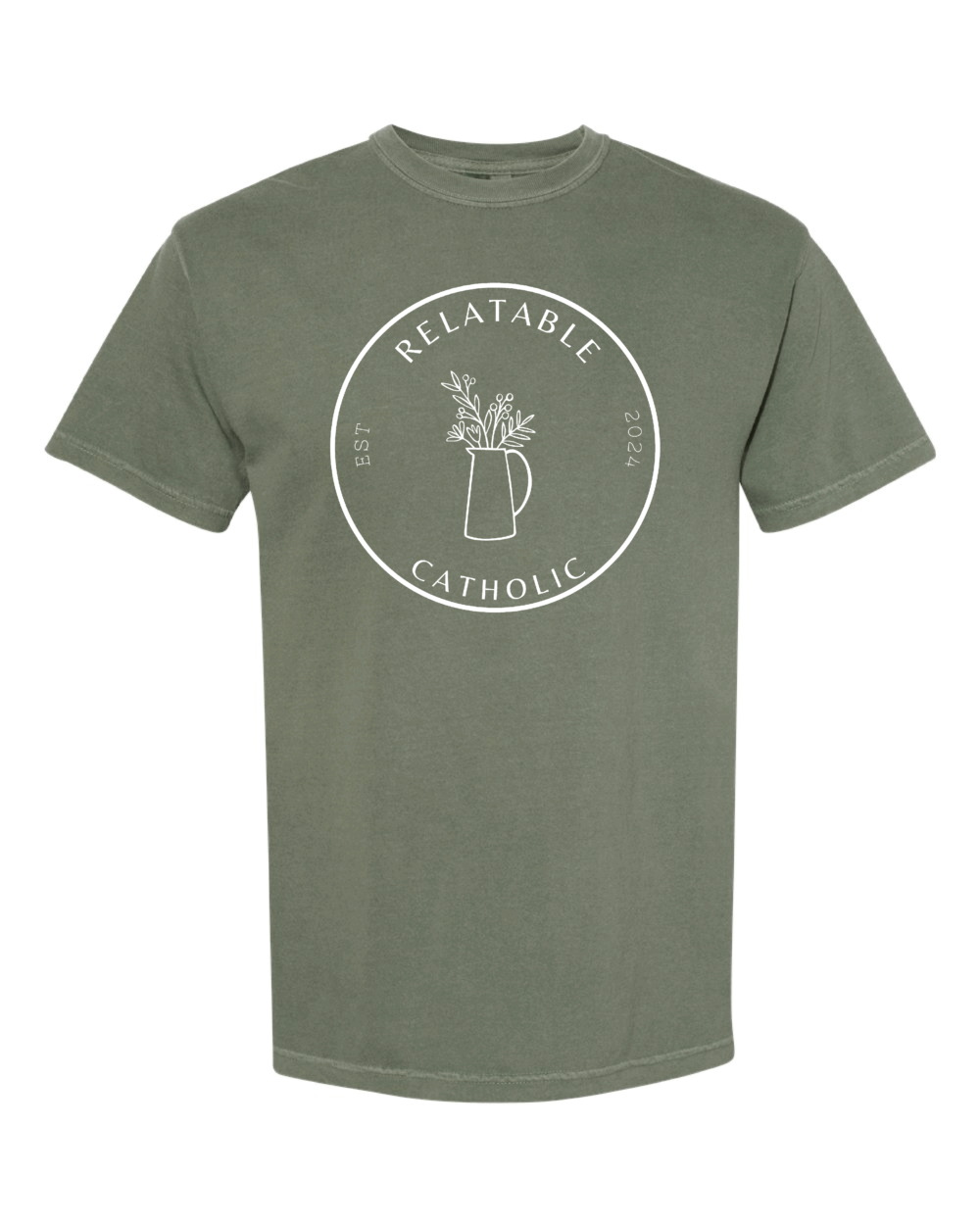 Relatable Catholic Fundraiser Floral Design Adult Comfort Colors Garment-Dyed Heavyweight T-Shirt (3 Color Options) - Image 3