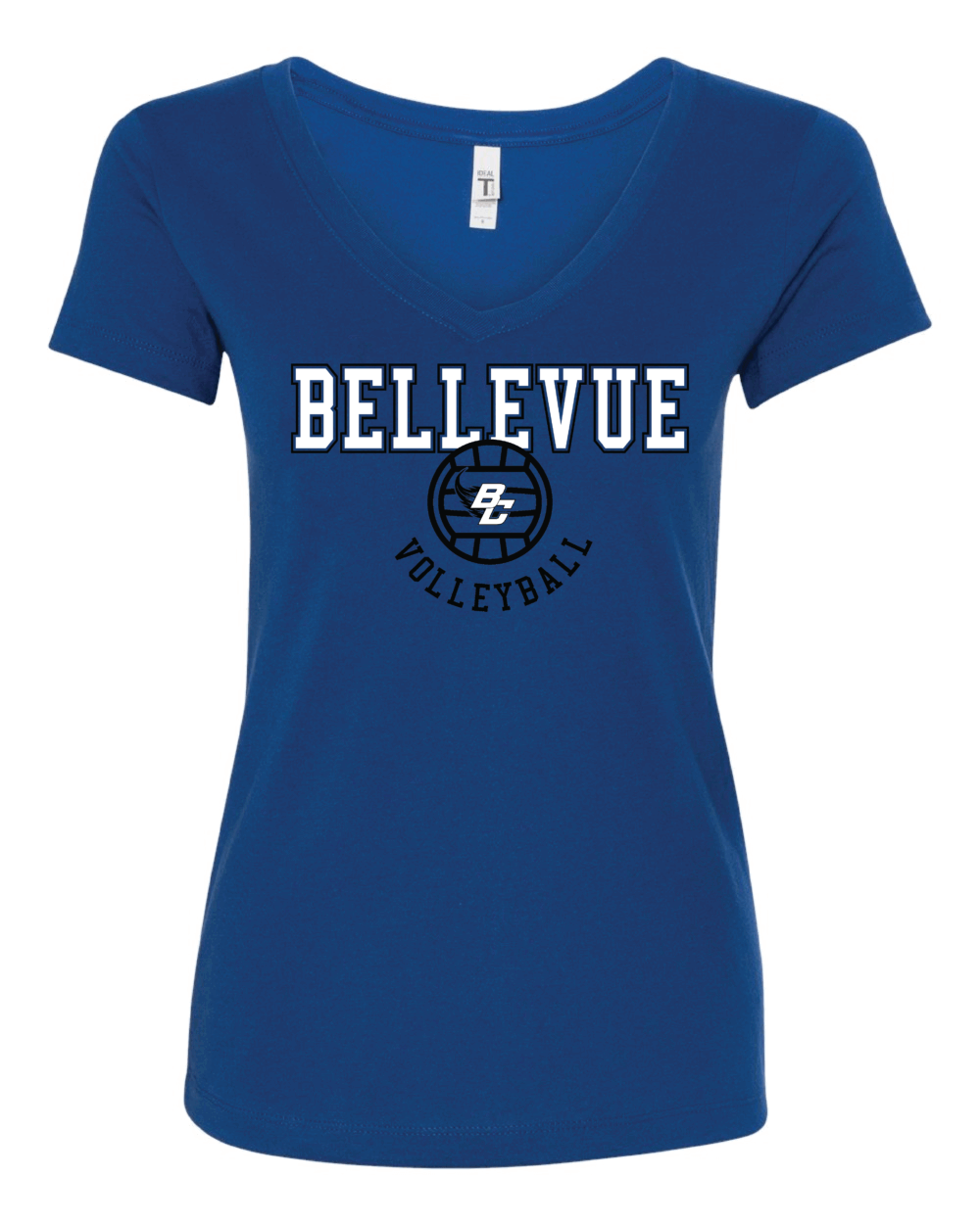 2025 Bellevue Comets Volleyball Fundraiser Women's Next Level Ideal V-Neck T-Shirt (3 Color Options) - Image 3