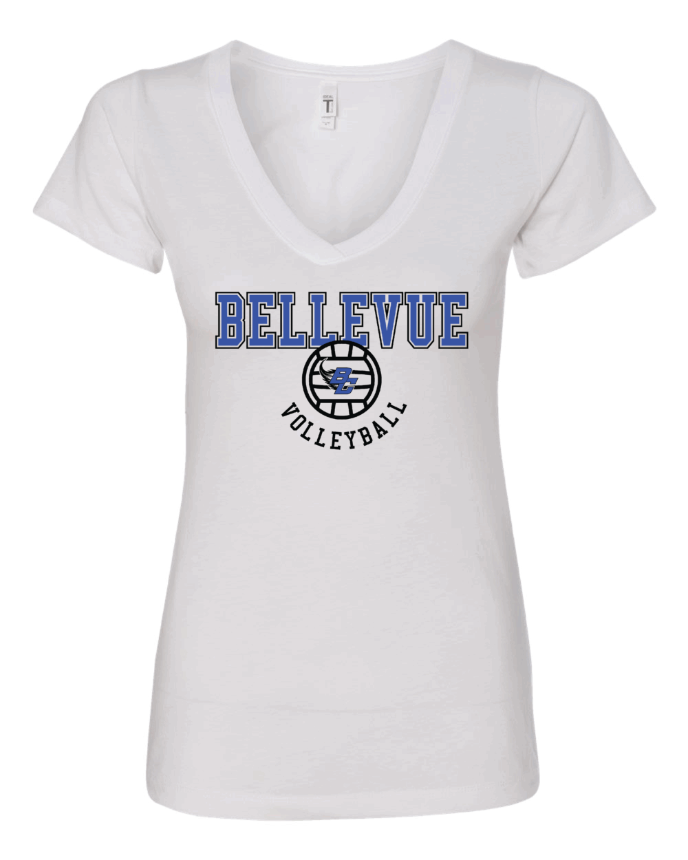 2025 Bellevue Comets Volleyball Fundraiser Women's Next Level Ideal V-Neck T-Shirt (3 Color Options)