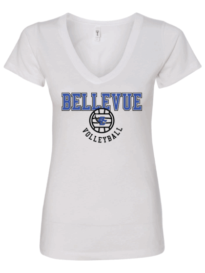 2025 Bellevue Comets Volleyball Fundraiser Women's Next Level Ideal V-Neck T-Shirt (3 Color Options)
