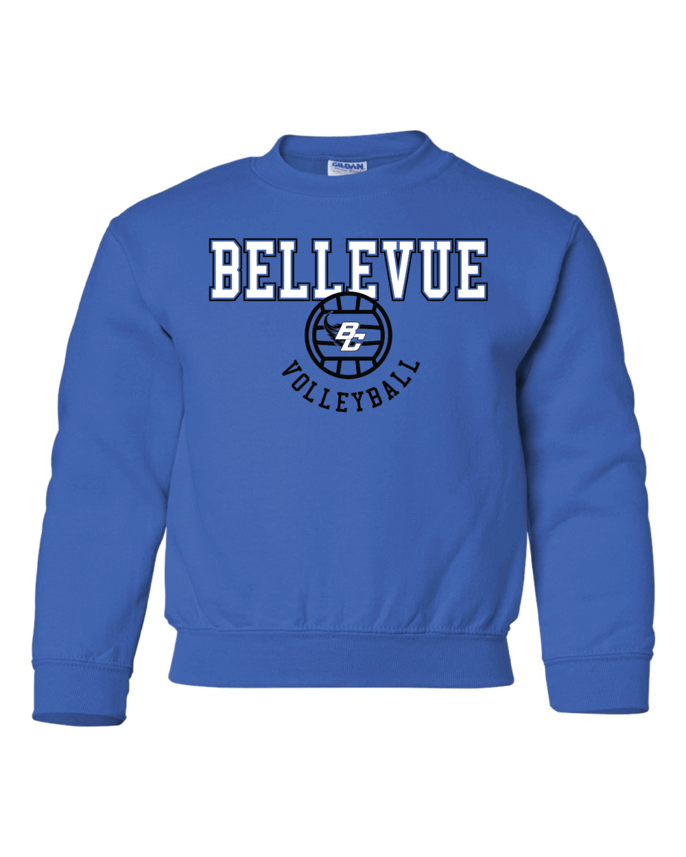2025 Bellevue Comets Volleyball Fundraiser Youth Gildan Heavy Blend Crewneck Sweatshirt (3 Color Options) - Image 3