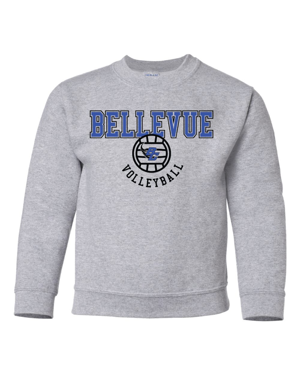 2025 Bellevue Comets Volleyball Fundraiser Youth Gildan Heavy Blend Crewneck Sweatshirt (3 Color Options) - Image 2