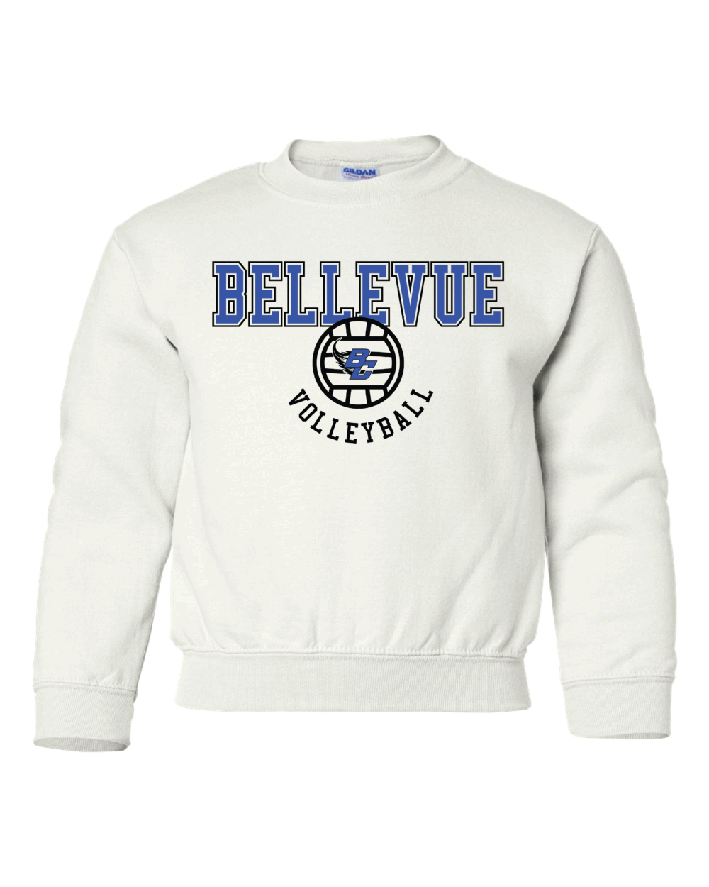 2025 Bellevue Comets Volleyball Fundraiser Youth Gildan Heavy Blend Crewneck Sweatshirt (3 Color Options)