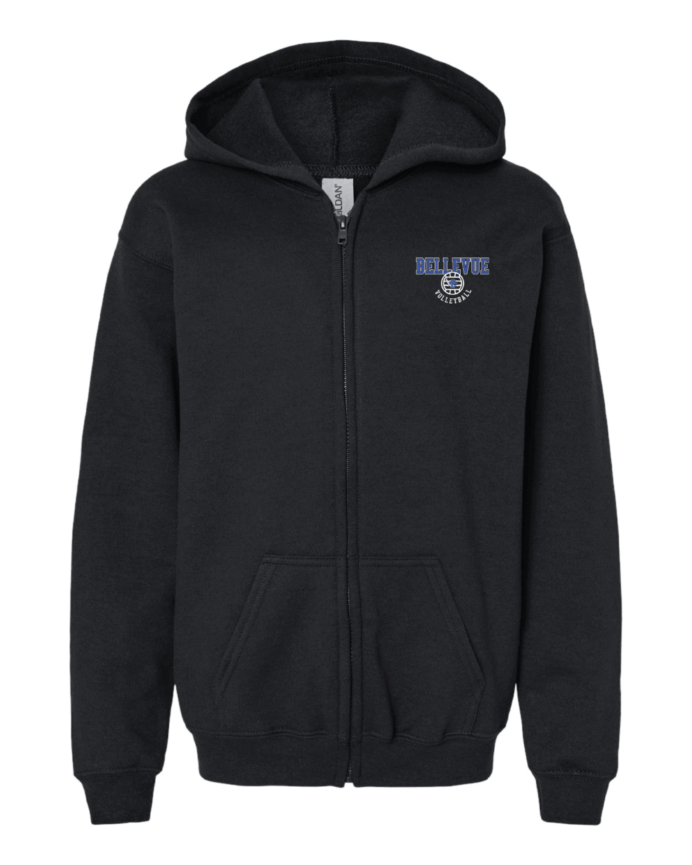 2025 Bellevue Comets Volleyball Fundraiser Youth Gildan Heavy Blend Full-Zip Hoodie (2 Color Options) - Image 2