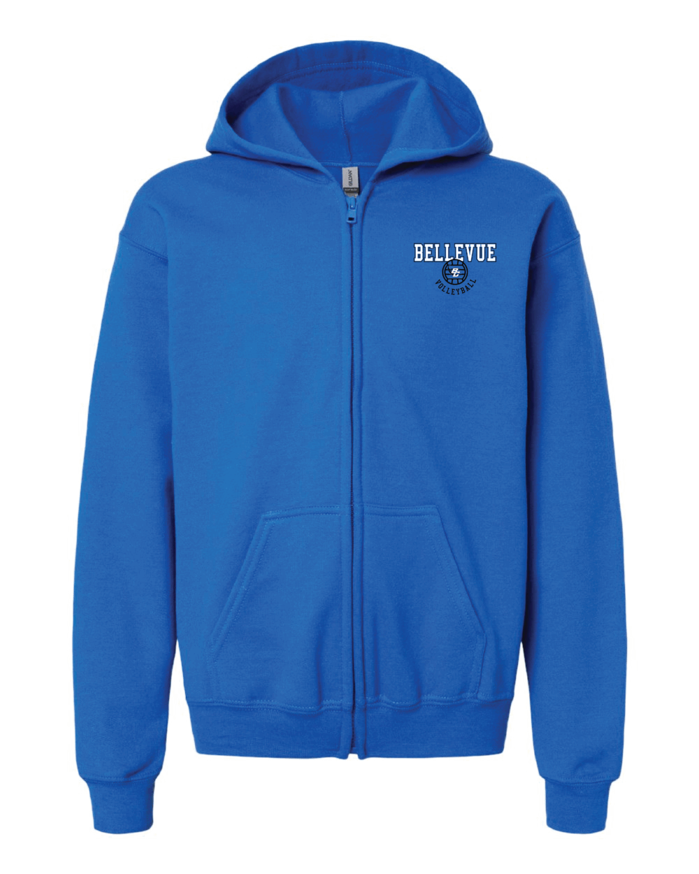 2025 Bellevue Comets Volleyball Fundraiser Youth Gildan Heavy Blend Full-Zip Hoodie (2 Color Options)
