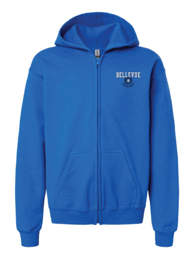 2025 Bellevue Comets Volleyball Fundraiser Youth Gildan Heavy Blend Full-Zip Hoodie (2 Color Options)